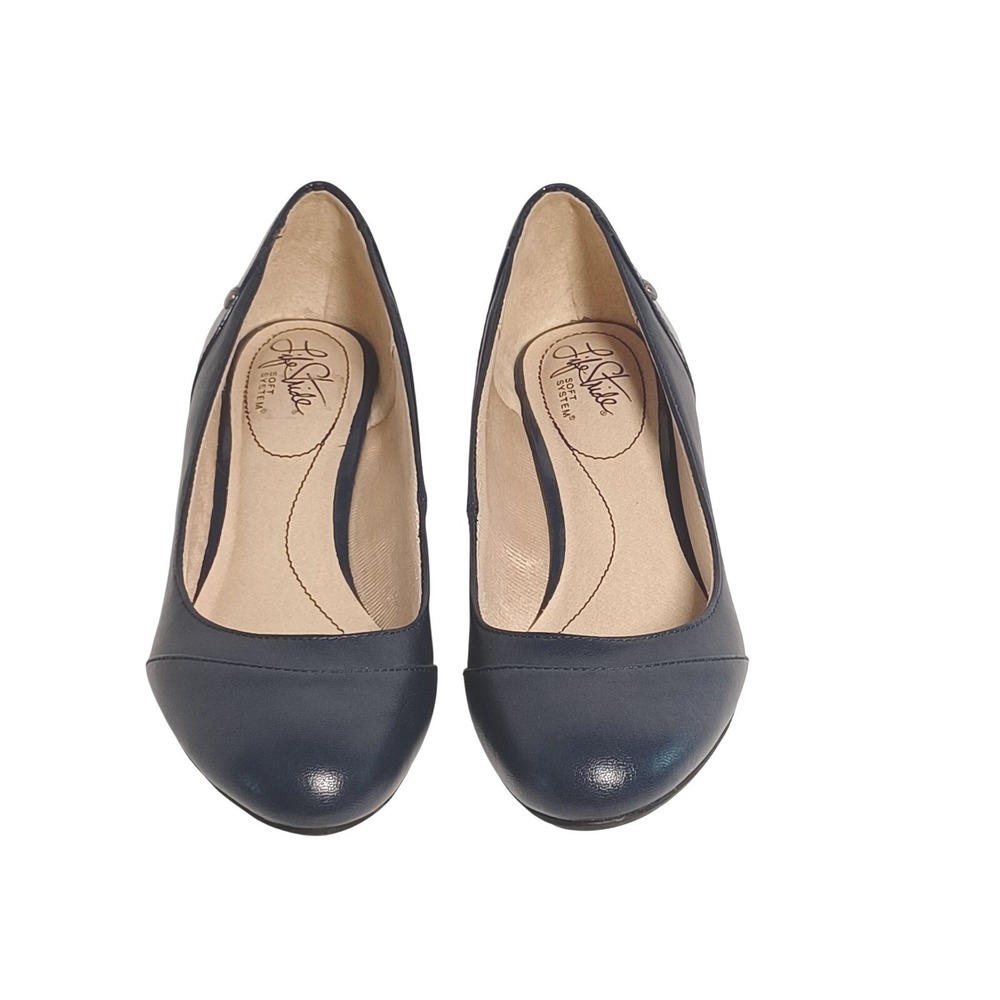 LifeStride Dasha Soft System Wedge Pumps Navy  Slip-On 8M Comfort Shoes